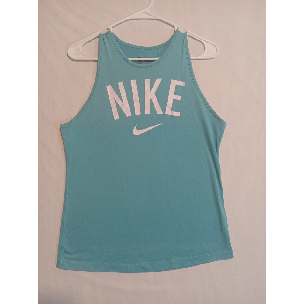 NIKE DRI-FIT LIGHT SKY BLUE LOOSE FIT LONG ACTIVEWEAR TOMBOY TANK Small